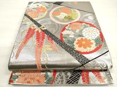 六通柄袋帯 唐織「百花梅鉢文」金銀糸 正絹 華やか 古典 フォーマル 桜