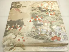 平和屋着物◎佐賀錦　六通柄袋帯　唐織　御所解　金銀糸　正絹　逸品　DABD2767cdのサムネイル