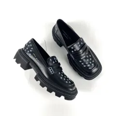 COCO　CAPITAN　CHARLES&KEITH　ココキャピタン　チャールズ＆キース　70900334-2-40　ペルリーネ　フローラルエンブロイデッド チャンキーペニーローファー　厚底シューズ　刺繍　花柄　25.5cm　保存袋付