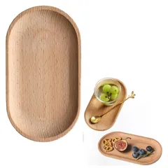 【人気商品】おしゃれ カフェ/レジ/キッチン/洗面台/玄関用 多機能 小物置き ミニ受け皿 18×10cm 釣り銭・コイン・香水・アクセサリー・ジュエリー収納 木製トレー 卓上トレイ キャッシュトレイ