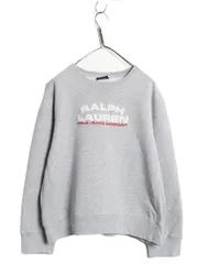 【お得なクーポン配布中!】 ポロジーンズ ラルフローレン ロゴ 刺繍 スウェット メンズ レディース XL 古着 トレーナー リバース タイプ 前V クルーネック 裏起毛 短丈