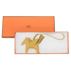 【Nランク】 エルメス HERMES ペガサス PM アニョーミロ (ラムスキン) K刻印 (2025年) ロデオチャーム バッグチャーム バッグアクセサリー レディース メンズ パイユ(ベージュ) 正規品 未使用 展示品 中古 mbv26012