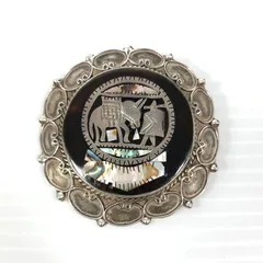 【中古品】 MEXICAN JEWELRY メキシカン ジュエリー SV925 SHELL BROOCH シェルブローチ ひも付き アクセサリー 【193-250827-hi-10-tag】