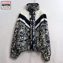 バロック柄 サテン ナイロンジャケット ヴィンテージ ブルゾン ゆるだ
