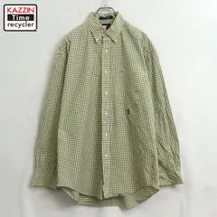 90s vintage TOMMY HILFIGER チェック柄 ボタンダウン 長袖シャツ メンズ 表記Mサイズ