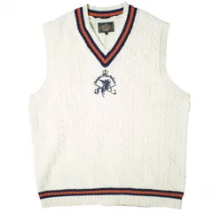 新品 PALACE x BEAMS PLUS パレス ビームスプラス 24AW 別注 CABLE VEST ケーブルベスト 38-05-0048-156 L WHITE セーター チルデンニット Vネック トップス g19597