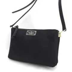 Kate Spade / ケイトスペード ◆ショルダーバッグ/ロゴプレート/ナイロン/ブラック 【バッグ/バック/BAG/鞄/カバン】 レディースファッション【中古】 
