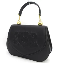 mila schon / ミラショーン ◆ハンドバッグ/フォーマル/ロゴ/レザー/ブラック 【バッグ/バック/BAG/鞄/カバン】 レディースファッション【中古】 