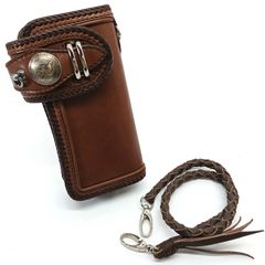 【MAMA KIN’】　ママキン　カービングウォレット 二つ折り財布/カービングウォレット/バイカーズウォレット/ライダース
