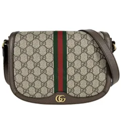 【在庫一掃】 グッチ ショルダーバッグ レディース 肩掛け 斜め掛け オフィディア スモール ウェブストライプ GUCCI 601044 GGスプリームキャンバス レザー ベージュ ゴールド金具【中古品】