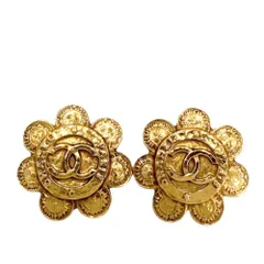 【在庫一掃】 シャネル イヤリング レディース フラワーモチーフ アクセサリー ヴィンテージ  ココマーク CHANEL GP    2 8 ゴールド 約24.1g 1993年【中古品】