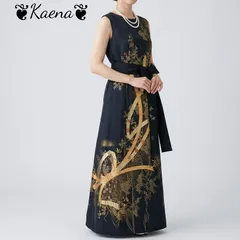 着物リメイク ロングワンピース  黒留袖 Aライン マキシ丈ドレス 束ね熨斗花文 金彩 作家物 ブラック 黒