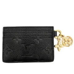【在庫一掃】 ルイヴィトン カードケース レディース モノグラムアンプラント ポルトカルトLVチャーム パスケース ブラック 黒 小物 LOUIS VUITTON M82132    ノワール ゴールド金具 美品【中古品】