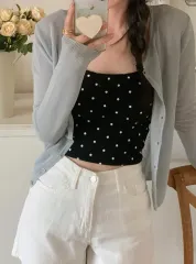 未開封新品 꼬르미고 ハチ リブ編み ライトブルー カーディガン