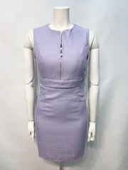 2454 未使用タグ付き DAZZY デイジー　キャバクラ　ドレス ツイード　オーロララメ　ノースリーブ　フロントジップ　タイト　ミニ　キャバドレス　S