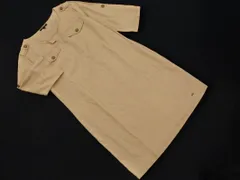 TOMMY HILFIGER トミーヒルフィガー リネン混 ステッチ Iライン ワンピース size6/ベージュ ■◇ レディース