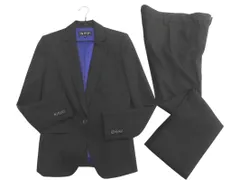 INDIVI インディヴィ ストライプ セットアップ ジャケット パンツ スーツ size上36 下05/黒 ■◇ レディース