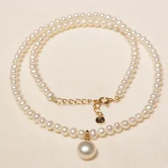 美品 ミキモトペルリータ K18 パール ネックレス ペンダント/25-456