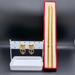 【courreges】 クレージュ ネックレス イヤリング セット ハートロゴ