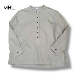美品】 MHL. バンドカラー スキッパーシャツ グレージュ サイズ2 