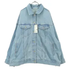 未使用 UNIQLO ユニクロ 長袖 オーバーサイズ デニムジャケット 3XL ライトブルー レディース 古着
