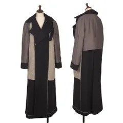 コムデギャルソンCOMME des GARCONS ウールホック留めインサイドアウトロングコート 黒M位のサムネイル