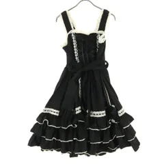 BODYLINE ボディーライン ノースリーブ 膝丈ワンピース M ブラック ロリータ ゴスロリ レディース 古着