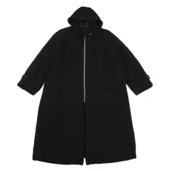 コムデギャルソン オムCOMME des GARCONS HOMME ウールコットンフーデッドニットコート 黒M