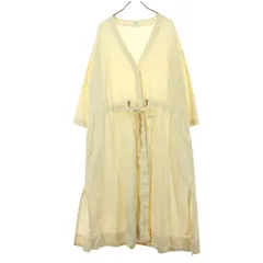 niko and... ニコアンド 7分袖 ノーカラー シャツワンピース 3 アイボリー系 レディース 古着