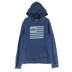 VISION STREET WEAR ビジョンストリートウェア 長袖 インディゴ染め スウェットパーカー M ブルー メンズ 古着