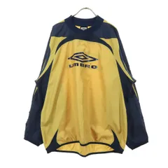 umbro アンブロ バイカラー 長袖 ナイロン ピステ M-L ゴールド系 ネイビー メンズ 古着