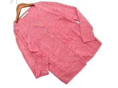green label relaxing グリーンレーベルリラクシング ユナイテッドアローズ リネン100% カーディガン size40/ピンク ■◇ レディース
