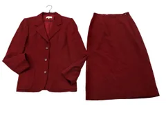 Calvin Klein カルバンクライン セットアップ ジャケット スカート スーツ size上11 下L/赤 ■■ レディース