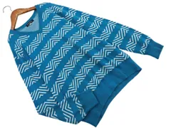 URBAN RESEARCH アーバンリサーチ 総柄 Vネック ニット セーター size38/青緑 ■◇ レディース