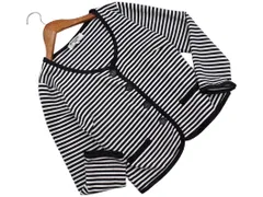 NATURAL BEAUTY BASIC ナチュラルビューティーベーシック ボーダー カーディガン sizeM/白ｘ紺 ■◇ レディース