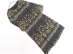 Reflect リフレクト シフォン 花柄 Aライン ワンピース size9/黒ｘ白x黄 ■◇ レディース