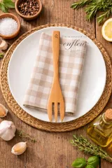 【30%off】【マニー】WOODカトラリー　フォーク（ローズ）のサムネイル