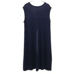 mizuiro ind ミズイロインド ハイゲージ ロング スリット ニットベスト F ネイビー レディース 古着