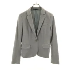 theory セオリー 日本製 ストライプ柄 テーラードジャケット 4 グレー レディース 古着