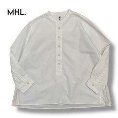 25SS美品 MHL. ウォッシュドコットンポプリン バンドカラーシャツⅡ