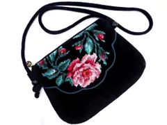 FEILER フェイラー 花柄 斜めがけ ショルダー バッグ 黒 ■■ レディース
