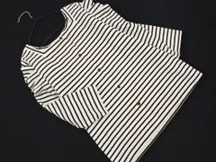 grove グローブ スクエアネック ボーダー カットソー sizeL/白ｘ黒 ■◇ レディース