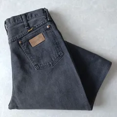 ■古着 Wrangler ラングラー USA製 ブラックジーンズ デニムパンツ SCOVILL製ジッパー 実寸W31L30【L5792】