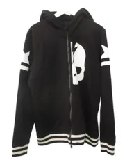 ハイドロゲン HYDROGEN ジップアップパーカー XL 裏起毛 プリント ブラック 黒 トップス