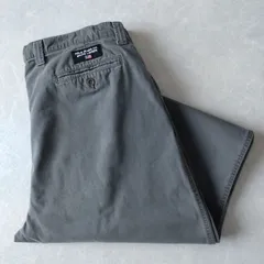 ■古着 POLO JEANS ポロジーンズ RALPH LAUREN ラルフローレン ポロチノ ツイルパンツ 2タック グリーン系 W38L32【L5793】
