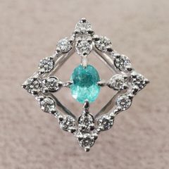 パライバトルマリン 0.60ct ダイヤ ペンダントトップ K18WG - メルカリ