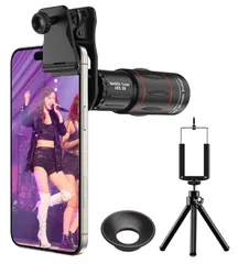 【特価商品】【プロ光学レンズ生産者】 APEXEL スマホ望遠レンズ 単眼鏡 【ライブ専用18倍/94g軽量/対応性向上】 コンパクト 持ち運びやすい クリアで鮮明な写真撮る スマホレンズ スマホに簡単装着 専用アイカップ 高級BAK4プリズム 小型 ライブ用