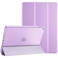 【在庫セール】ProCase iPad 9/8/7 ケース (2021 2020 2019) 半透明バックカバー スマートカバー 軽量 三つ折りスタンド iPad 10.2 対応 - バイオレット