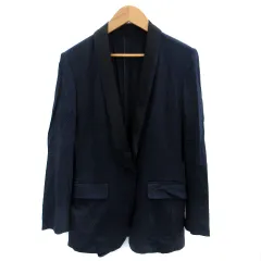 アイシービー iCB ショールカラージャケット ミドル丈 シングルボタン 4 XL 大きいサイズ 紺 ネイビー /SM20