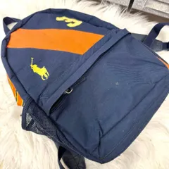 POLO RALPH LAUREN ポロラルフローレン ポニーロゴ3刺繍バックパック キャンバス地リュック ネイビー オレンジ イエロー